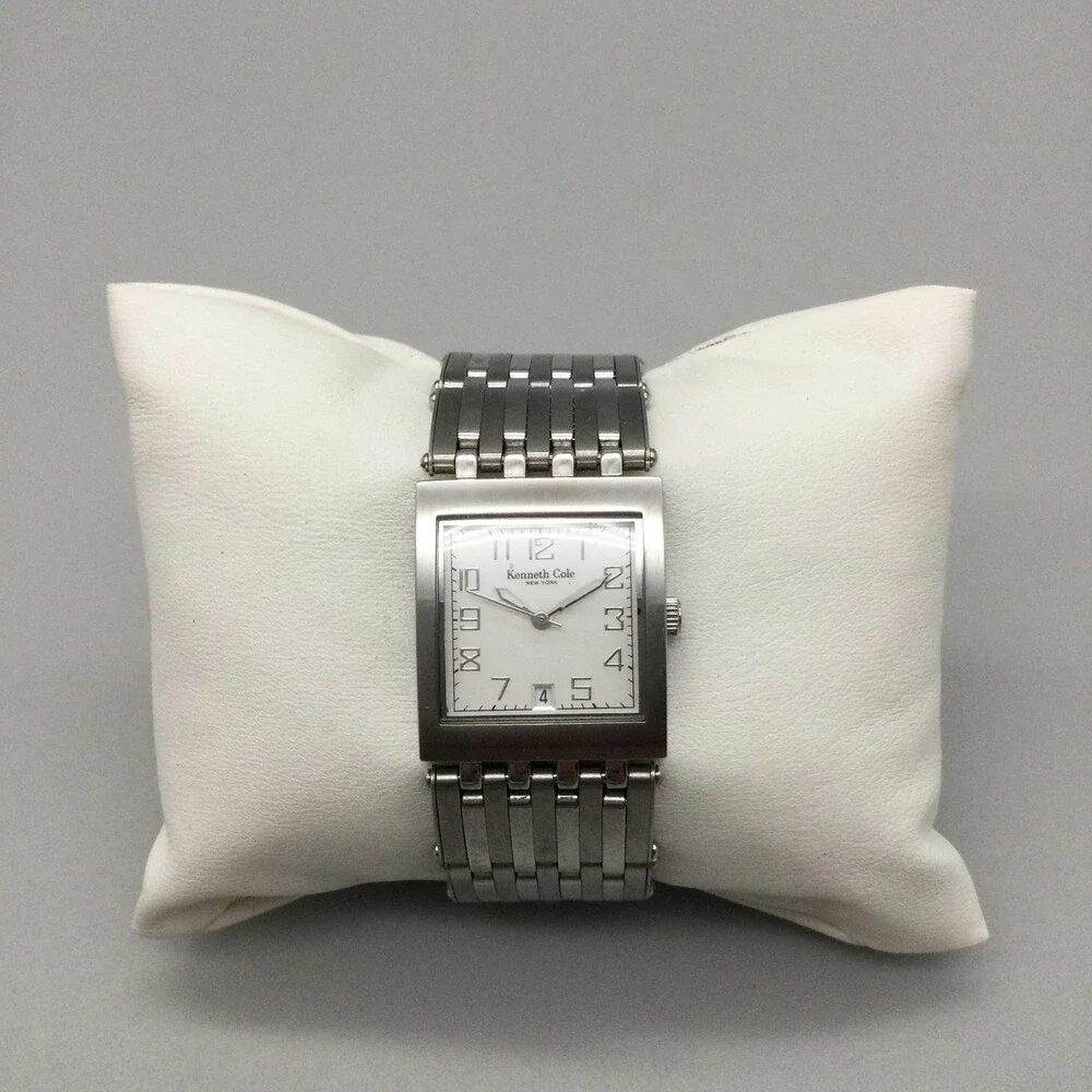 Kenneth Cole Women Watch 22mm Silver Tone Stainless Date KC4289 New Battery 6.5